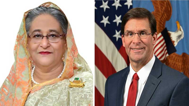 প্রধানমন্ত্রী শেখ হাসিনাকে মার্কিন প্রতিরক্ষামন্ত্রীর ফোন
