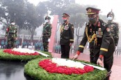 রাষ্ট্রপতি ও প্রধানমন্ত্রীর পক্ষ থেকে শহীদ বেদিতে শ্রদ্ধা নিবেদন
